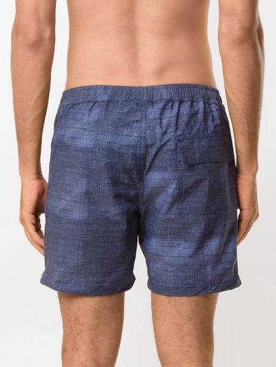 Shop Amir Slama Printed Swim Shorts In Blue