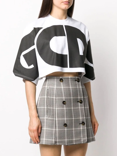 Shop Gcds Logo-print Cropped Top In White