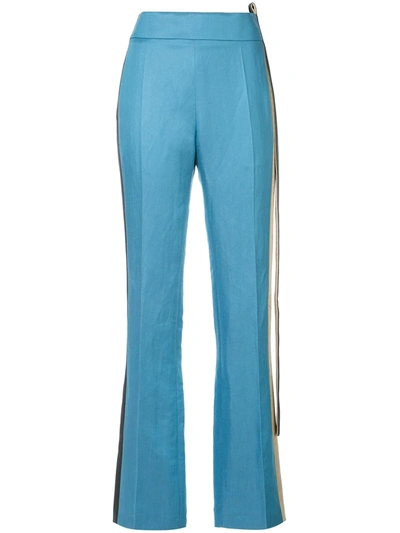 Shop Haider Ackermann Band Detail Trousers In Blue