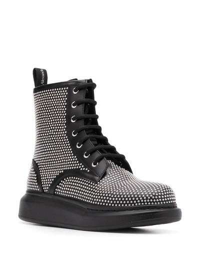 Shop Alexander Mcqueen Studded Lace-up Ankle Boots In Black