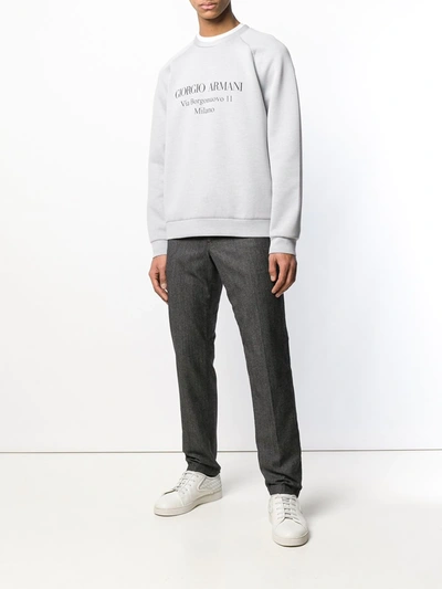 Shop Giorgio Armani Logo Sweatshirt In Grey