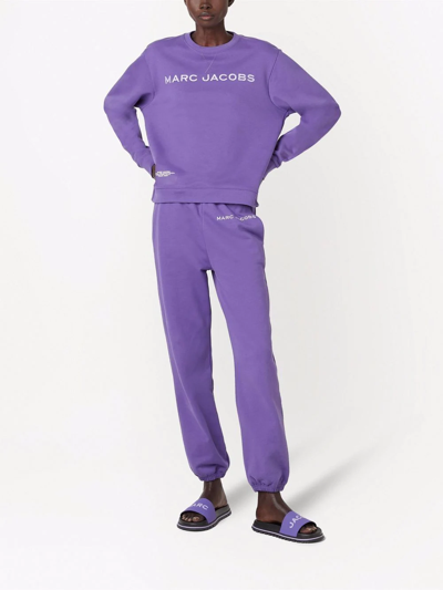 Shop Marc Jacobs Embroidered Logo Sweatshirt In Purple