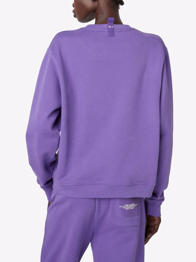 Shop Marc Jacobs Embroidered Logo Sweatshirt In Purple