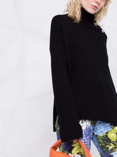Zadig & Voltaire Alma Star-charm High-neck Jumper In Schwarz
