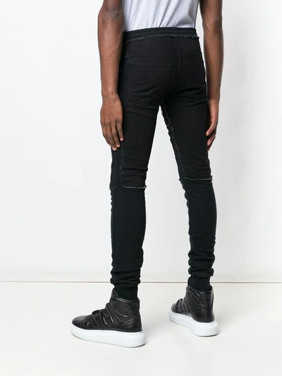 Shop Balmain Slim Denim Lounge Trousers In Black