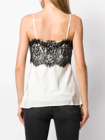 Shop Gold Hawk Lace Detail Camisole Top In White