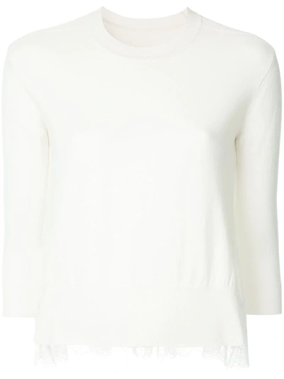 Shop Onefifteen Lace Panel Sweater In White