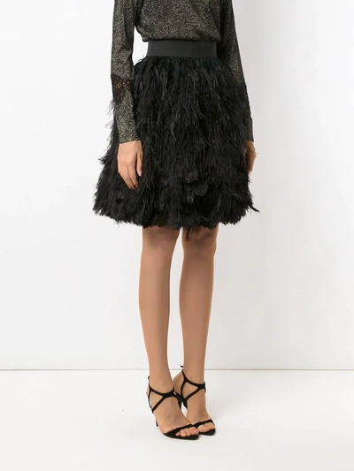 Shop Dolce & Gabbana Feather Appliqué Mini Skirt In Black