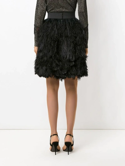 Shop Dolce & Gabbana Feather Appliqué Mini Skirt In Black