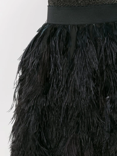 Shop Dolce & Gabbana Feather Appliqué Mini Skirt In Black