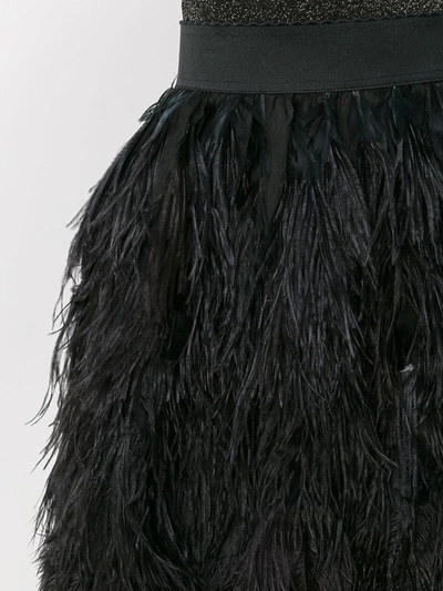 Dolce & Gabbana Feather Appliqué Mini Skirt In Black