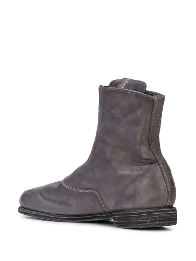 Shop Guidi Zipped Ankle Boots In Grey