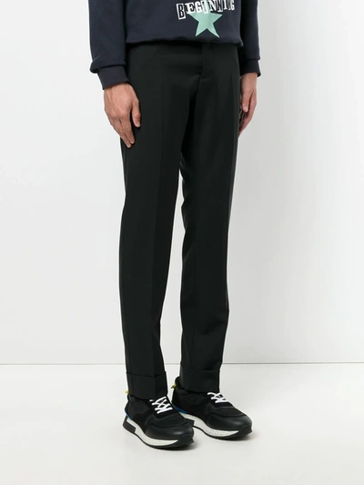 Shop Valentino Trousers With Zip Pockets In Black