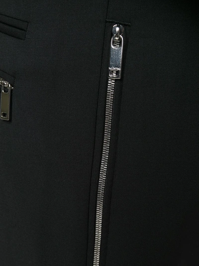 Shop Valentino Trousers With Zip Pockets In Black