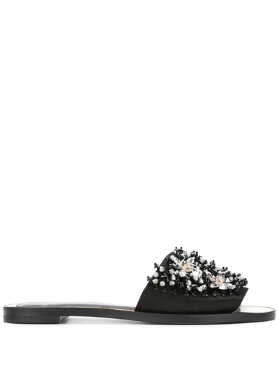 Shop Lanvin Crystal Strap Sandals In Black