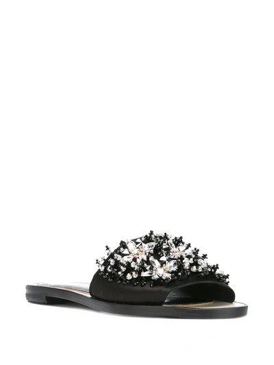 Shop Lanvin Crystal Strap Sandals In Black