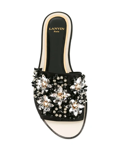 Shop Lanvin Crystal Strap Sandals In Black