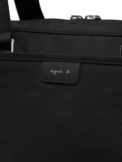 Shop Agnès B. Logo Tag Small Holdall In 黑色