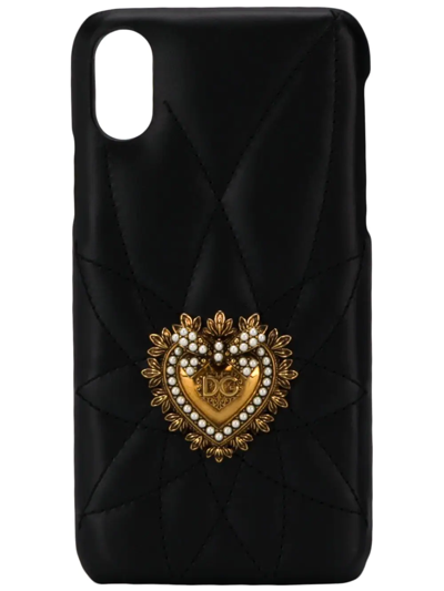 Shop Dolce & Gabbana Heart Plaque Iphone X/xs Case In Black