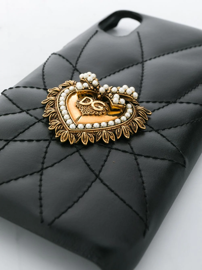 Dolce & Gabbana Sacred Heart Plaque Iphone Xr Cover In Black