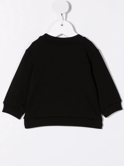 Shop Balmain Metallic Logo-print Sweatshirt In Black
