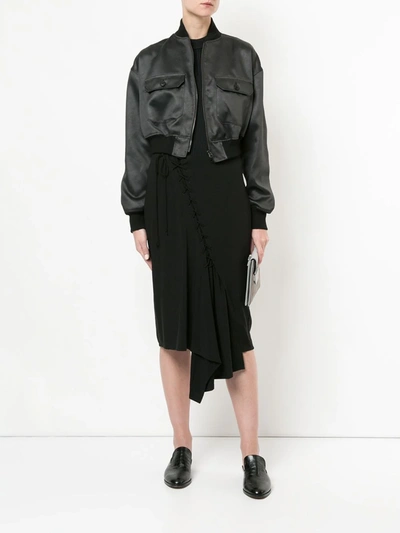 Shop Yohji Yamamoto Lace Up Skirt In Black