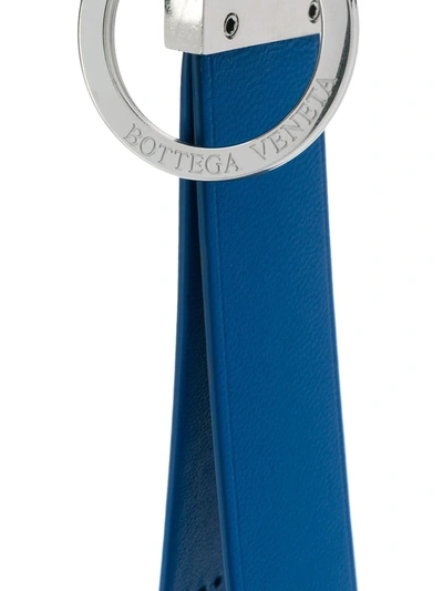 Shop Bottega Veneta Perforated-logo Keyring In Blue