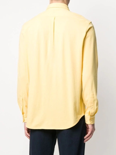 Shop Ralph Lauren Logo-embroidered Button-down Shirt In Yellow