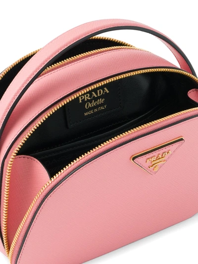 Shop Prada Odette Saffiano Mini Bag In Pink