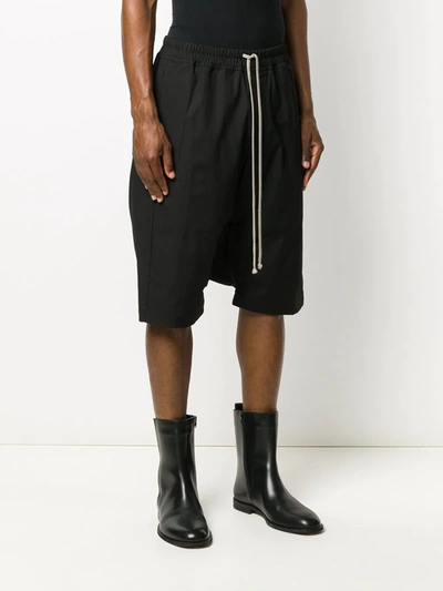 Shop Rick Owens Drop Crotch Shorts In Black