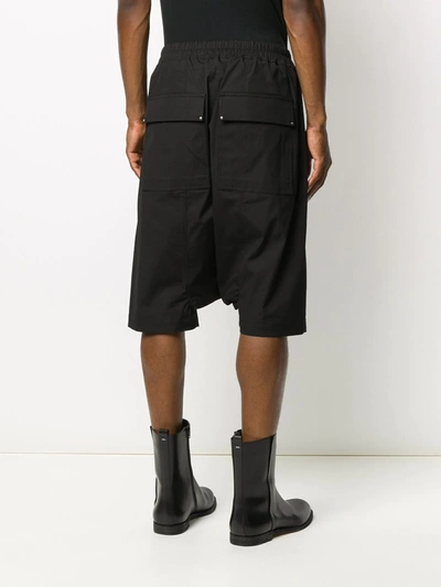 Shop Rick Owens Drop Crotch Shorts In Black