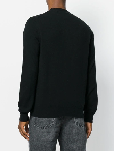 Shop Comme Des Garçons Play Embroidered Heart Sweater In Black
