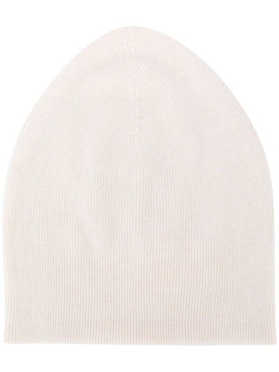 Shop Brunello Cucinelli Fine Knit Beanie Hat In White