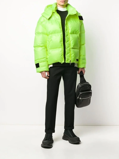 Valentino Quilted Hooded Down Jacket In Yellow In Yellow