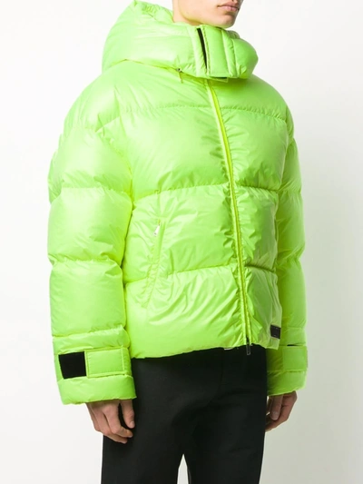 Valentino Quilted Hooded Down Jacket In Yellow In Yellow