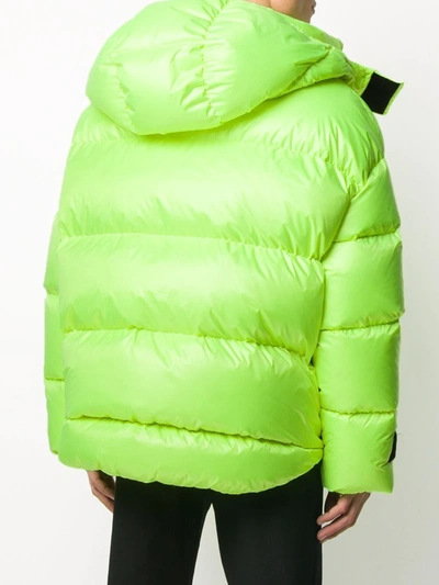 Valentino Quilted Hooded Down Jacket In Yellow In Yellow