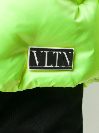 Valentino Quilted Hooded Down Jacket In Yellow In Yellow