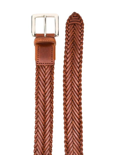 Shop Scarosso Braided Casual Belt In Brown