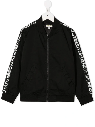 Shop Kenzo Logo-tape Bomber Jacket In Black