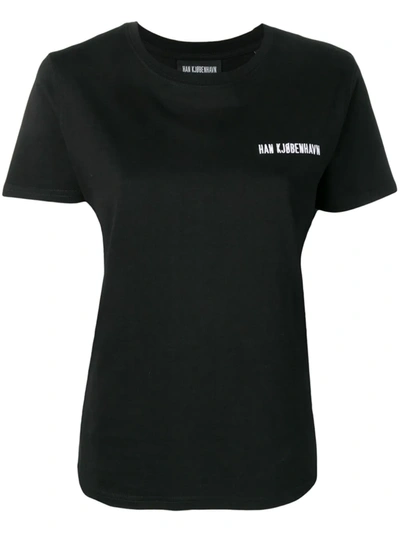 Shop Han Kjobenhavn Embroidered Logo T-shirt In Black