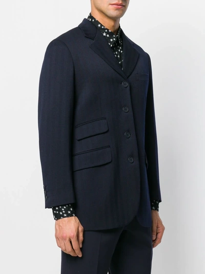 Pre-owned Moschino Vintage Suit Jacket In Blue