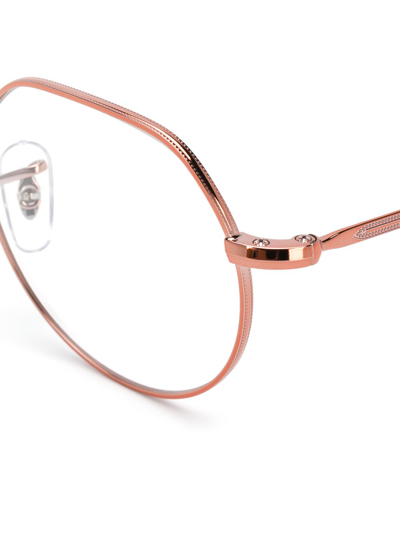 Shop Ray Ban Geometric Frame Glasses In Pink