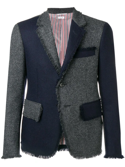 Shop Thom Browne Frayed Edges Sport Coat In Grey