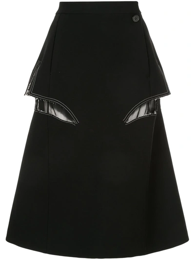 Shop Maison Margiela Décortiqué Midi Skirt In Black