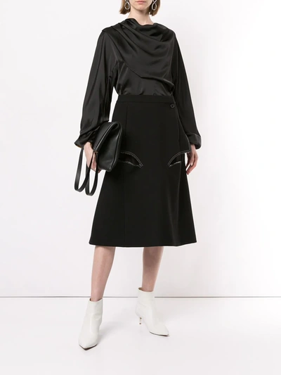 Shop Maison Margiela Décortiqué Midi Skirt In Black