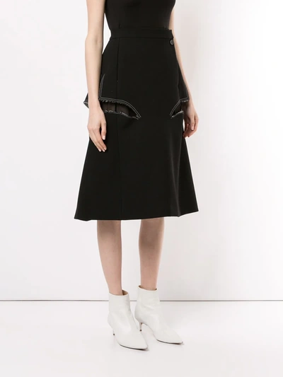 Shop Maison Margiela Décortiqué Midi Skirt In Black