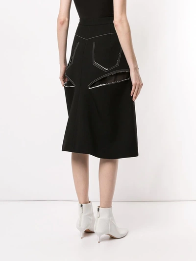 Shop Maison Margiela Décortiqué Midi Skirt In Black