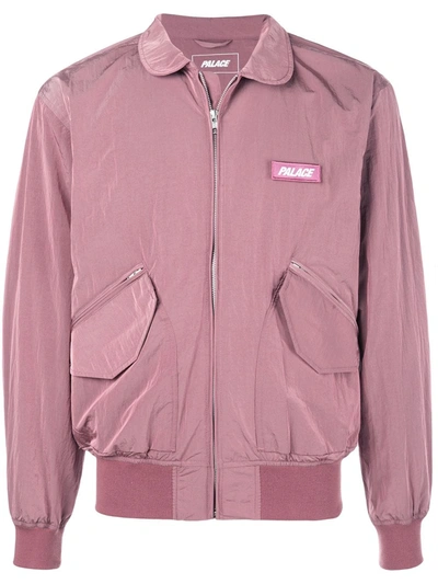 Shop Palace F-light Logo-patch Jacket In Pink