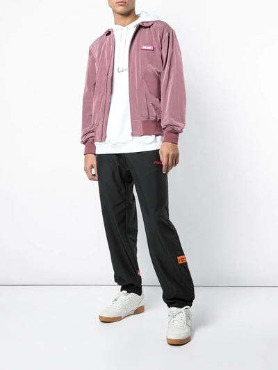 Shop Palace F-light Logo-patch Jacket In Pink