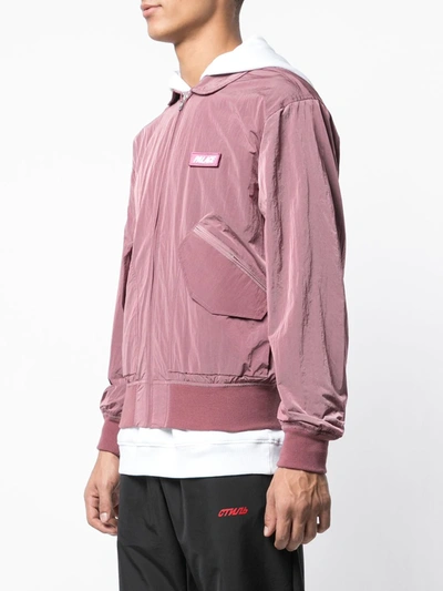 Shop Palace F-light Logo-patch Jacket In Pink